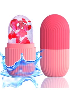 Ice Roller for Face (Pink), Beauty Facial Massage Tool, Cooling Cube for Eyes, Skin Care Essential for Reducing Wrinkles and Puffiness.   Ice Face Roller Silicone Facial Cube for Eyes Neck Massage Remove Dark Circle Pore Shrink Face Beauty Skin Care Ice Mold Kitchen Tools. Naturally Conditioning and Skin Care, DE-Puff Eye Bags, Reduce Migraine Pain, Reusable Massage Silicone Ice Mold