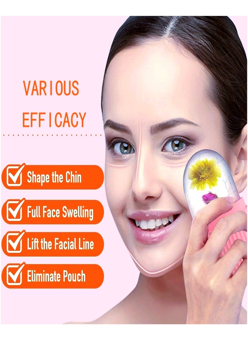 Generic - Ice Roller for Face (Pink), Beauty Facial Massage Tool, Cooling Cube for Eyes, Skin Care Essential for Reducing Wrinkles and Puffiness.   Ice Face Roller Silicone Facial Cube for Eyes Neck Massage Remove Dark Circle Pore Shrink Face Beauty Skin Care Ice Mold Kitchen Tools. Naturally Conditioning and Skin Care, DE-Puff Eye Bags, Reduce Migraine Pain, Reusable Massage Silicone Ice Mold - Image 1