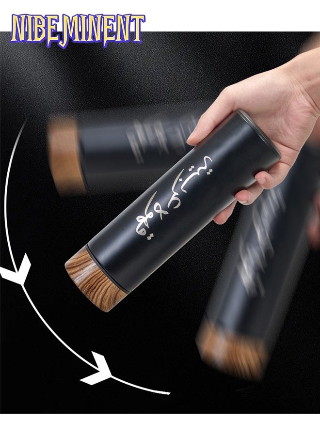 NIBEMINENT 3pcs/set Coffee Insulated Cup Set With 2 Cups, Arabic Coffee Thermos, Insulated Cup Gift Box Set Includes 500ml Stainless Steel Thermos And 2 80ml Double-Layer Coffee Cups, Suitable For Gifts, Saudi National Day Gift（Black） - Image 5