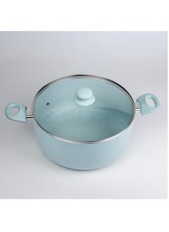 Wilson Oak Casserole with Lid and Marble Coating, Soft Touch Handle Stew Pot Suitable for Gas Electric Induction and Ceramic Stove Dutch Oven - 28cm – Blue  - Image 2