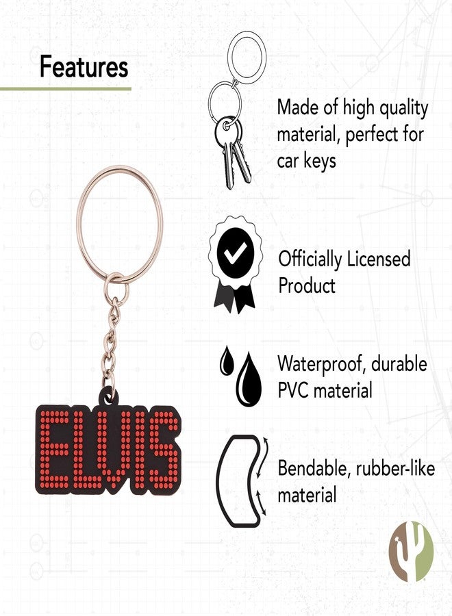 Desert Cactus Elvis Presley Keychain Decorative PVC Material Durable and Lightweight Great for Gifts and accessories (PVC Keychain B) - Image 4