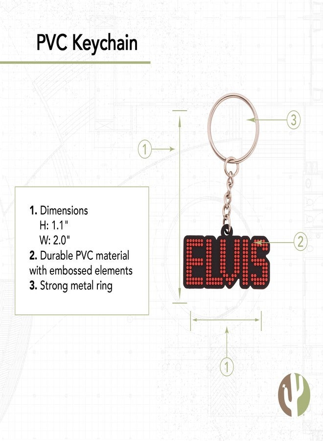 Desert Cactus Elvis Presley Keychain Decorative PVC Material Durable and Lightweight Great for Gifts and accessories (PVC Keychain B) - Image 3
