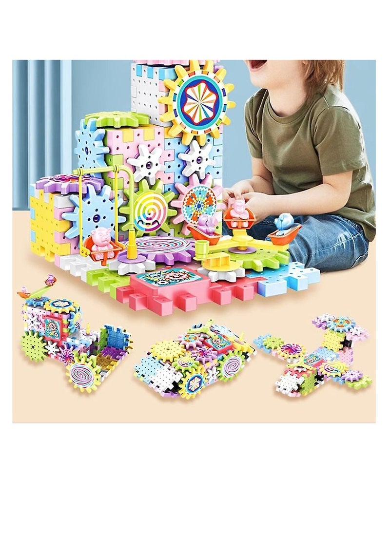OASIS-TH 83-Pieces Electric Building Blocks Gear Toys Educational Toddler Toy Kit Construction Toys  - Image 1