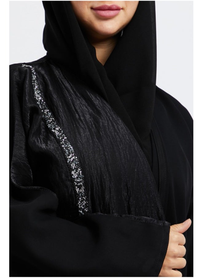 Evva Evva Luxury Saudi Abaya for Women – Elegant Open Front Modest Wear in Premium Fabric – Ideal for Ramadan, Eid, and Everyday Elegance  - Image 4