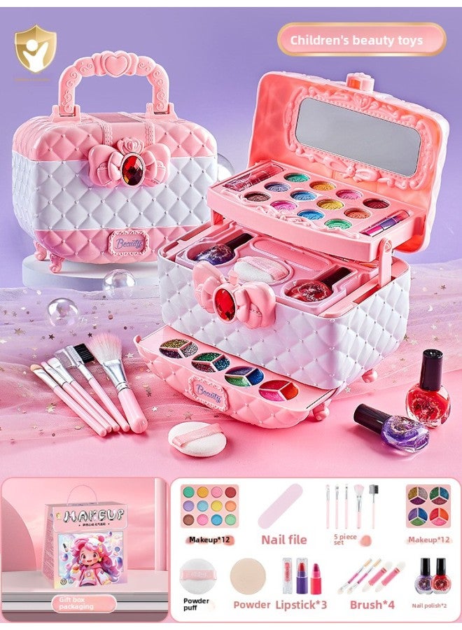 Kids Girls Makeup Set Princess Toys Birthday Gift Cosmetic Box Painting Makeup Dedicated Children's Play Toys-Color:(Modern Box)-Beauty Box - Image 1
