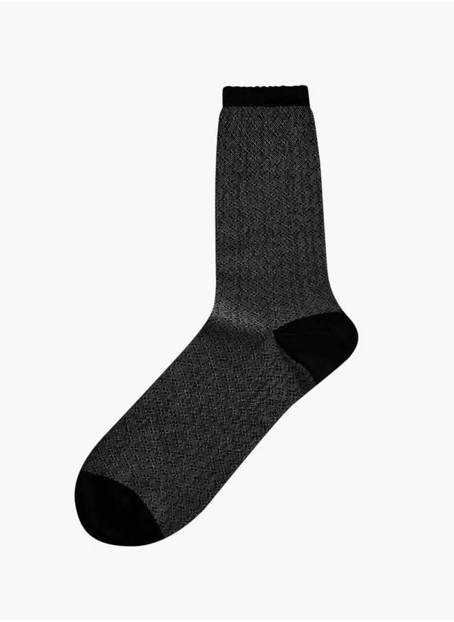 DUCHINI Printed Non Terry Crew Length Socks - Set of 3
