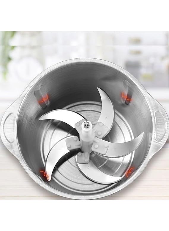CHALISA CHALISA Stainless Steel Electric Meat Grinders with Bowl Heavy for Kitchen Food Chopper Vegetable Fruit Mixer Blender Chopper Juicer Big Capacity 3 Liter  - Image 3
