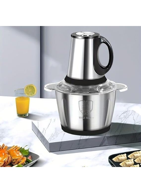 CHALISA CHALISA Stainless Steel Electric Meat Grinders with Bowl Heavy for Kitchen Food Chopper Vegetable Fruit Mixer Blender Chopper Juicer Big Capacity 3 Liter  - Image 5