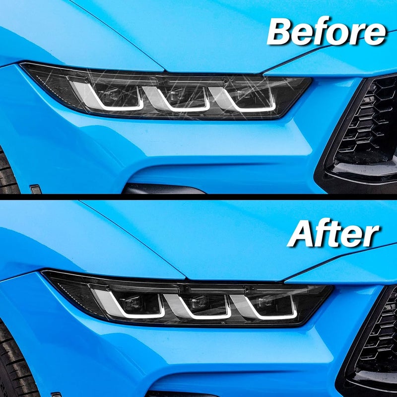 KUNGKIC Wide Headlight Protection Film for Ford Mustang 2024 2025 - TPU Scratch Guard - Image 2