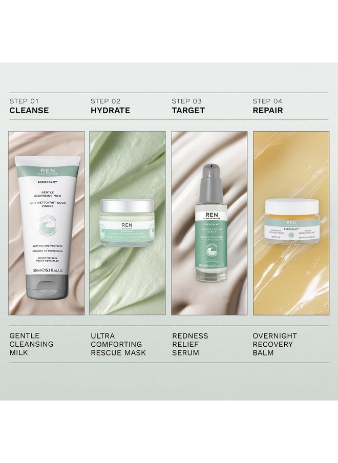 REN CLEAN SKINCARE Nighttime Facial Moisturizer - Evercalm Overnight Recovery Balm For Face And Body Provides Skin Barrier Protection To Repair Rosacea, Redness And Irritation For Sensitive Skin  - Image 3