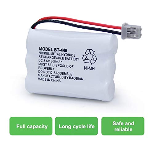 BAOBIAN BT-446 BT446 BT-504 BT-1004 BT-1005 Cordless Phone Battery Compatible with Uniden UIP1868 TRU8885 TRU885-2 TRU8888 BBTY0503001 GE-TL26402 CPH-488B Handset Phone 3.6V 800mAh Ni-MH (3 Pack) - Image 5