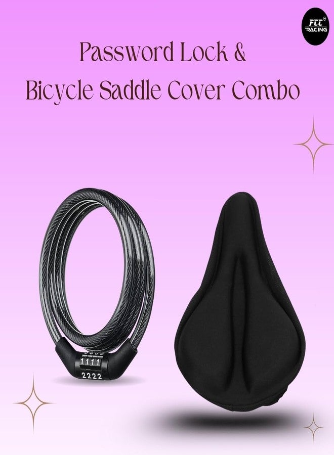 FCCRACING Premium Gel-Infused Bicycle Saddle Seat Cover & Password Lock Combo | Soft Cushion Comfort Seat Cover with Lightweight, Durable, Secure Bike Lock for MTB, Road & Hybrid Bicycles - Image 2