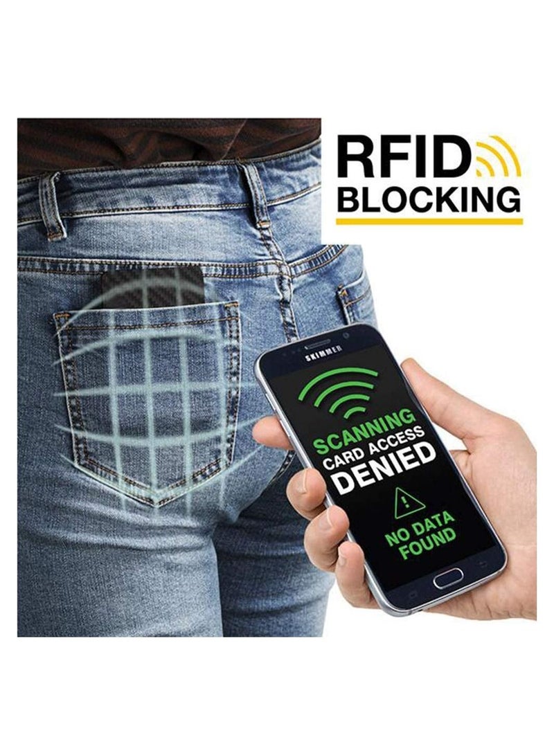 سيوسي محفظة معدنية من ألياف الكربون حامل بطاقة الائتمان مع مشبك نقود معدني NFC RFID حجب محفظة معدنية رفيعة للرجال  - Image 2