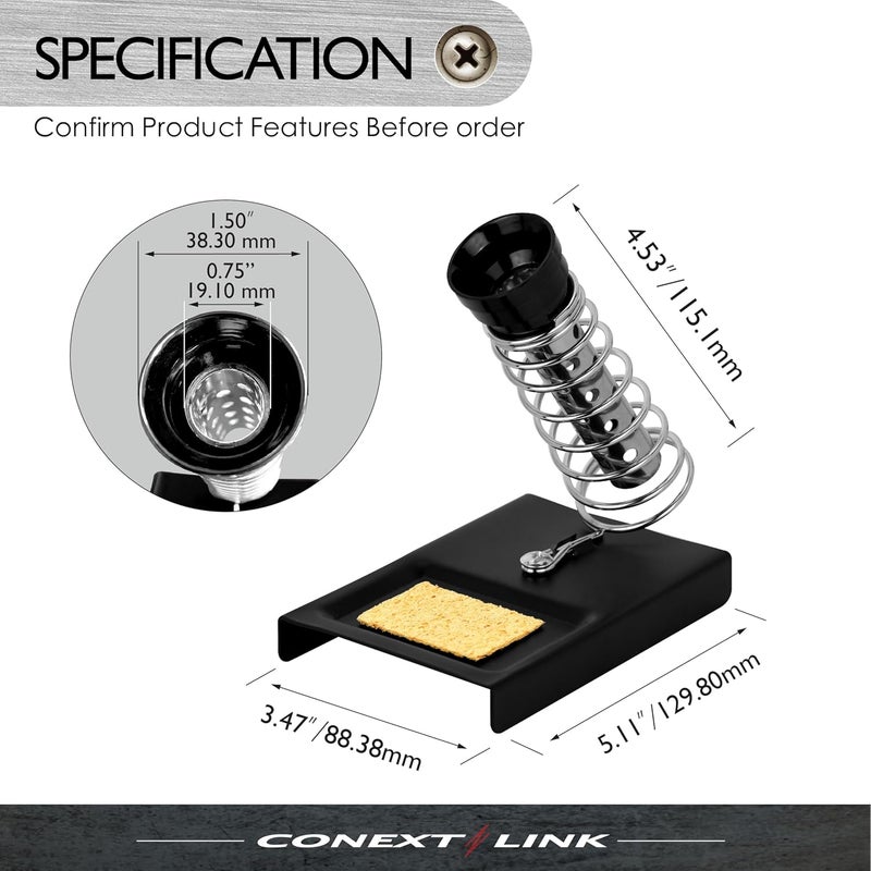 Conext Link 1pc Soldering Iron Stand Spring Holder Support Station Solder Gun Sponge Metal （87075） - Image 4