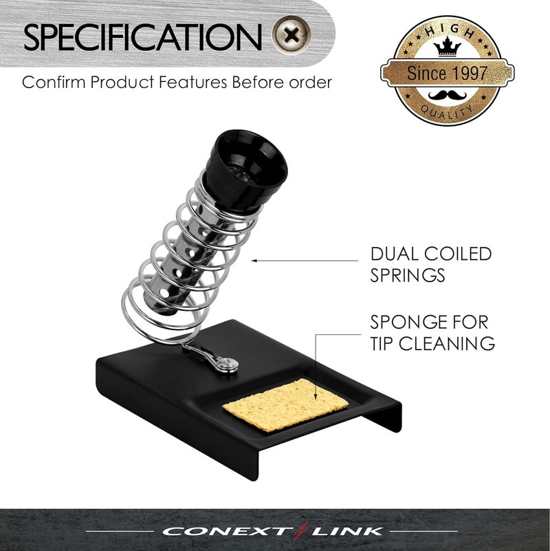 Conext Link 1pc Soldering Iron Stand Spring Holder Support Station Solder Gun Sponge Metal （87075） - Image 2