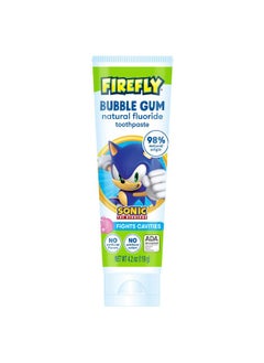 Firefly Firefly Kids Anti-Cavity Natural Fluoride Toothpaste, Sonic The Hedgehog, Bubble Gum Flavor, ADA Accepted, 4.2 OZ  - Image 1