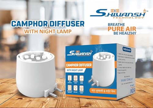 SHIVANSH TECHNOLOGY® Kapoor Dani Electrical Camphor Diffuser Burner | Aroma Diffuser for Home Electric, Essential Oil Diffuser with Night Lamp (Warm White Light Pack of 2) - Image 2