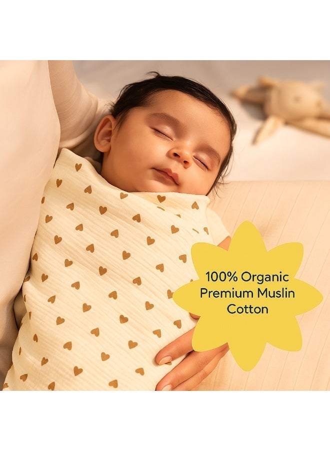 Y&D Newborn Baby Wrap Towel Double Gauze Baby Swaddling Towel Wrap Towel Breathable Anti-frightening Jumping Baby Nap Small Cover Blanket Ultra Soft Cozy Reversible Baby Blanket 100% Cotton Muslin Crib Comforter Quilt All Season Toddler Blankets for Boys and Girls Machine Washable - Image 5