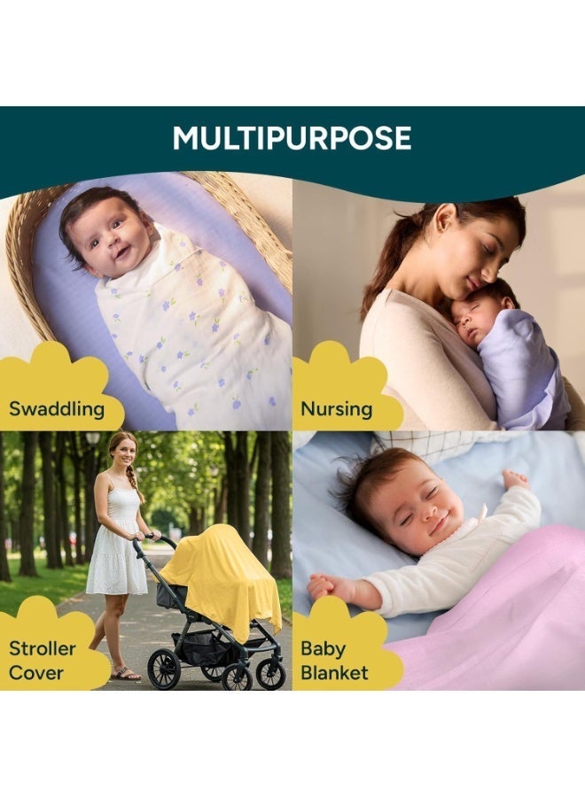 Y&D Newborn Baby Wrap Towel Double Gauze Baby Swaddling Towel Wrap Towel Breathable Anti-frightening Jumping Baby Nap Small Cover Blanket Ultra Soft Cozy Reversible Baby Blanket 100% Cotton Muslin Crib Comforter Quilt All Season Toddler Blankets for Boys and Girls Machine Washable - Image 4