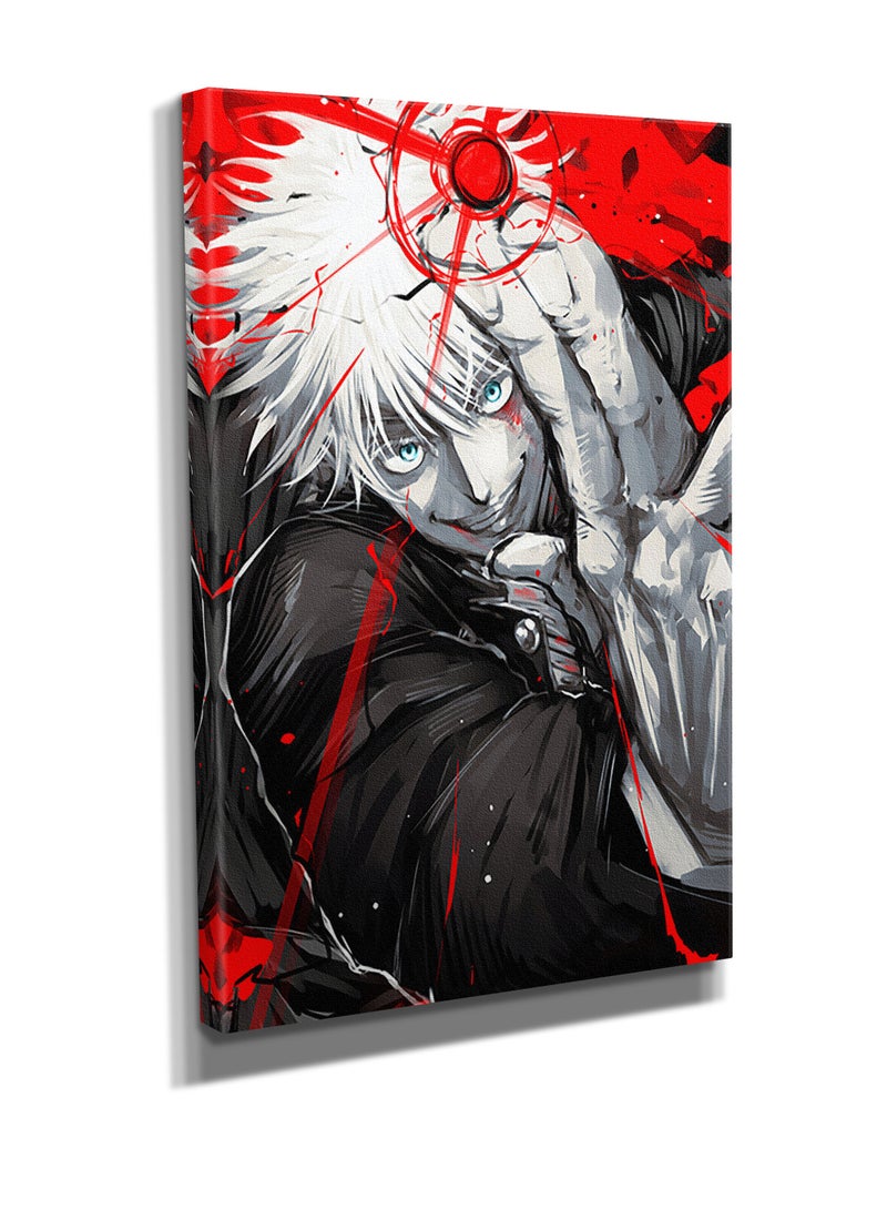 مودكلاس لوحة جدارية كانفس بإطار خشبي  جوجوتسو كايسن غوجو ساتورو - Image 3