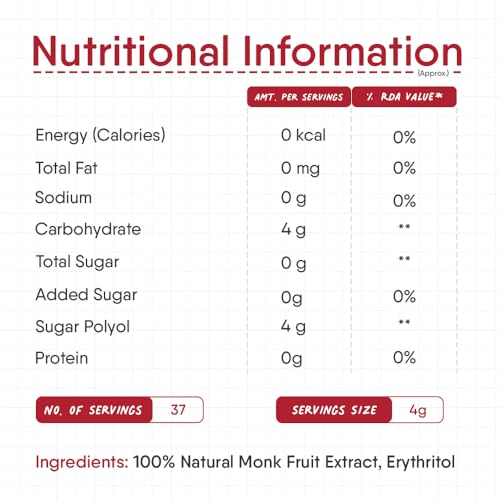 Trunativ Everyday Sweet | Monkfruit Sweetener Powder Loose Sugar Like Sweetener | Zero-Calorie Sugar Substitute | 1:1 Sugar Replacer for Cooking & Baking | Keto & Diabetic Friendly | 150g (Pack of 1). - Image 2