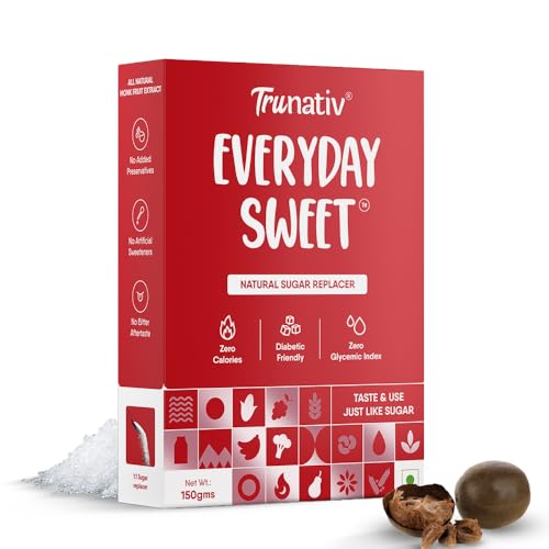 Trunativ Everyday Sweet | Monkfruit Sweetener Powder Loose Sugar Like Sweetener | Zero-Calorie Sugar Substitute | 1:1 Sugar Replacer for Cooking & Baking | Keto & Diabetic Friendly | 150g (Pack of 1). - Image 1
