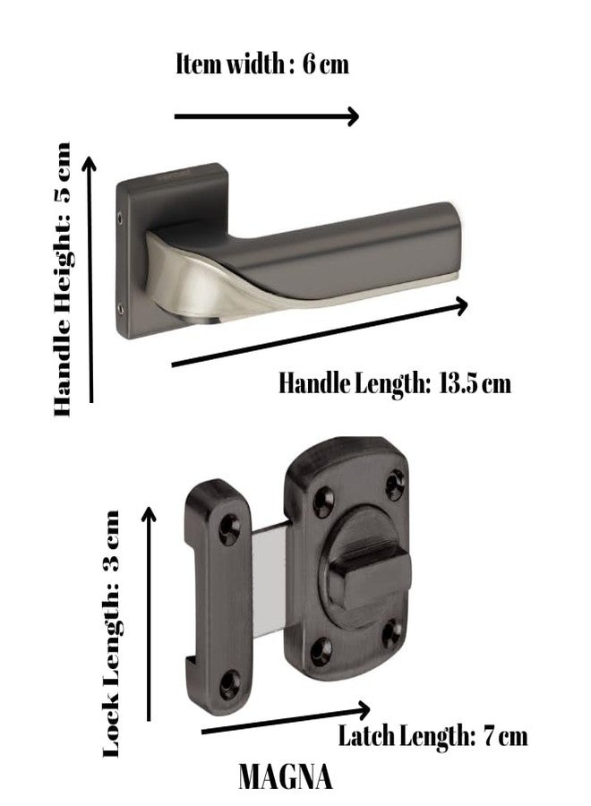SARDAR Magna Black Finish Door Lock for Main Door/Mortise Door Lock Set/3 Brass Keys/Bedroom Door Lock/Handle Lock for Home/Office/Hotel (with Rotary Latch) - Image 2
