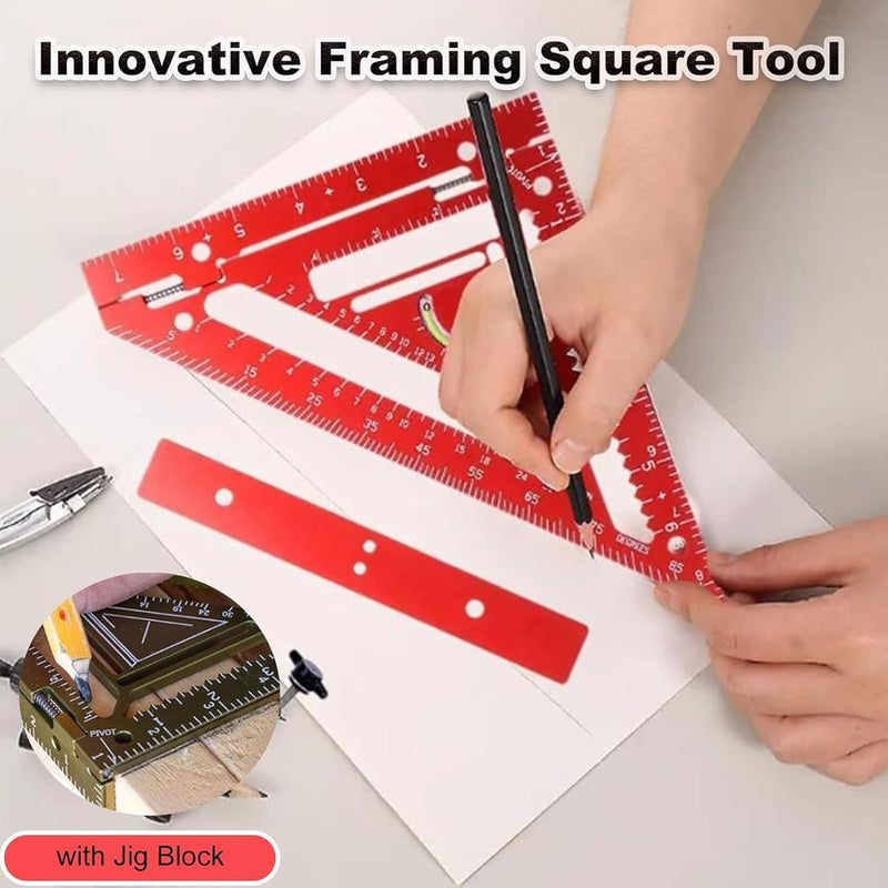 مربع نجارة الألومنيوم، أدوات النجارة، علامات محفورة بدقة، مربع التجميع لتسقيف العوارض الخشبية - Image 3