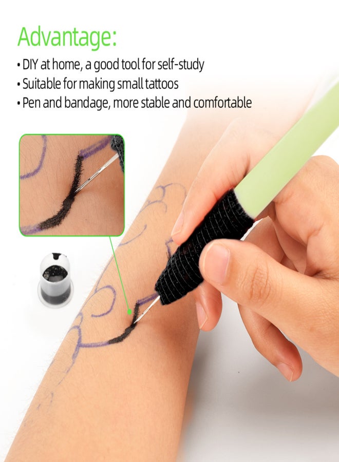Hand Poke and Stick Tattoo Kit DIY Tattoo Supply Ink Gloves and Inkbox Tattoo Needles Set Includes 3RL / 5RL / 7RL / 9RL - Image 3