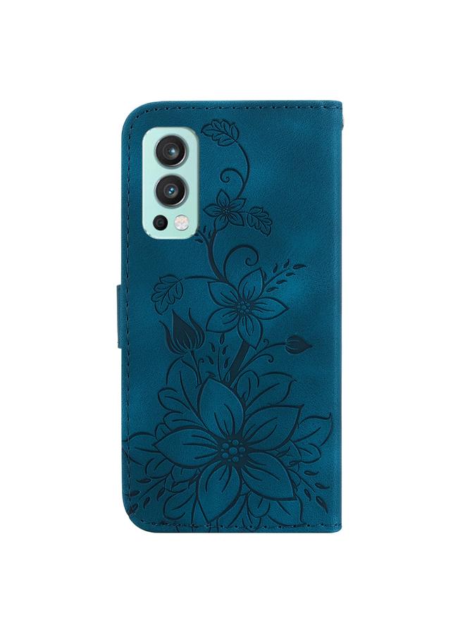 erorex Case For OnePlus Nord 2 5G Lily Embossed Leather Phone Case  - Image 3