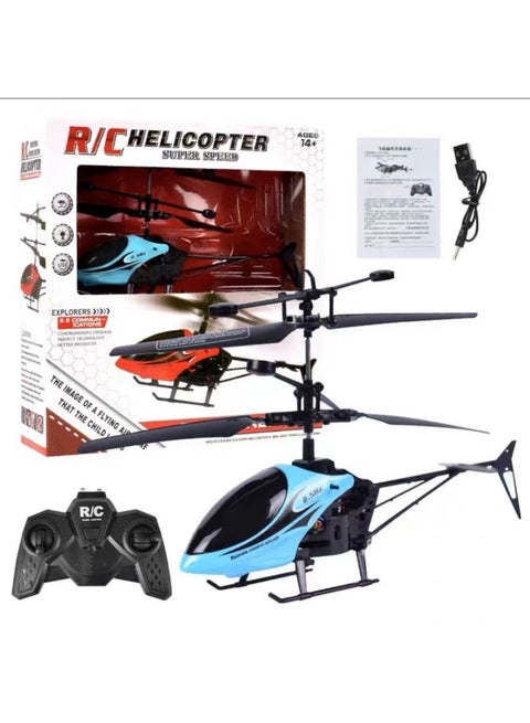 Two-way Remote Control Helicopter Hand Gesture Hovering Glowing Sensing Flying Toy Anti-fall Durable Crash-resistant-Color:New-Blue-Specifications:17.5*3.5*11