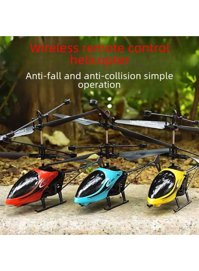 Two-way Remote Control Helicopter Hand Gesture Hovering Glowing Sensing Flying Toy Anti-fall Durable Crash-resistant-Color:New-Blue-Specifications:17.5*3.5*11