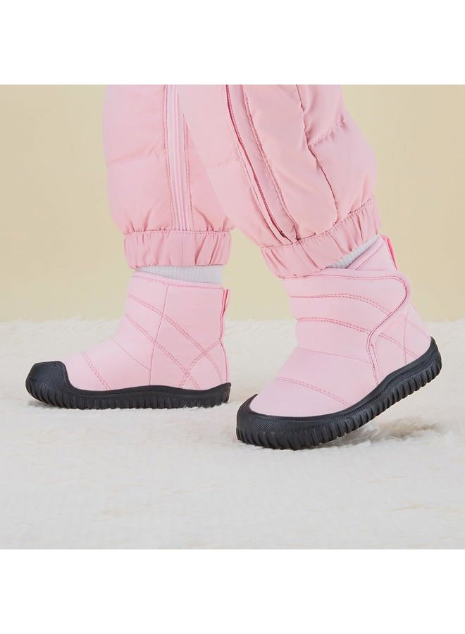 BMCiTYBM Baby Snow Boots Boys Girls Winter Infant Shoes Anti-Slip 6 9 12 18 24 Months Faux Fur Pink Size 12-18 Months Toddler - Image 2