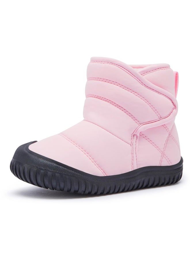 BMCiTYBM Baby Snow Boots Boys Girls Winter Infant Shoes Anti-Slip 6 9 12 18 24 Months Faux Fur Pink Size 12-18 Months Toddler - Image 1