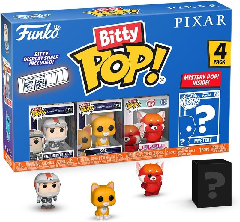 Funko ألعاب بيكسار القابلة للجمع من فنكو بوب بيتي 4 حزمة باuzz لايت يير XL01 سوكس باندا حمراء مي  شخصية مطاردة غامضة  قد تختلف الأنماط وشخصية مصغرة غامضة 09 بوصة - Image 1