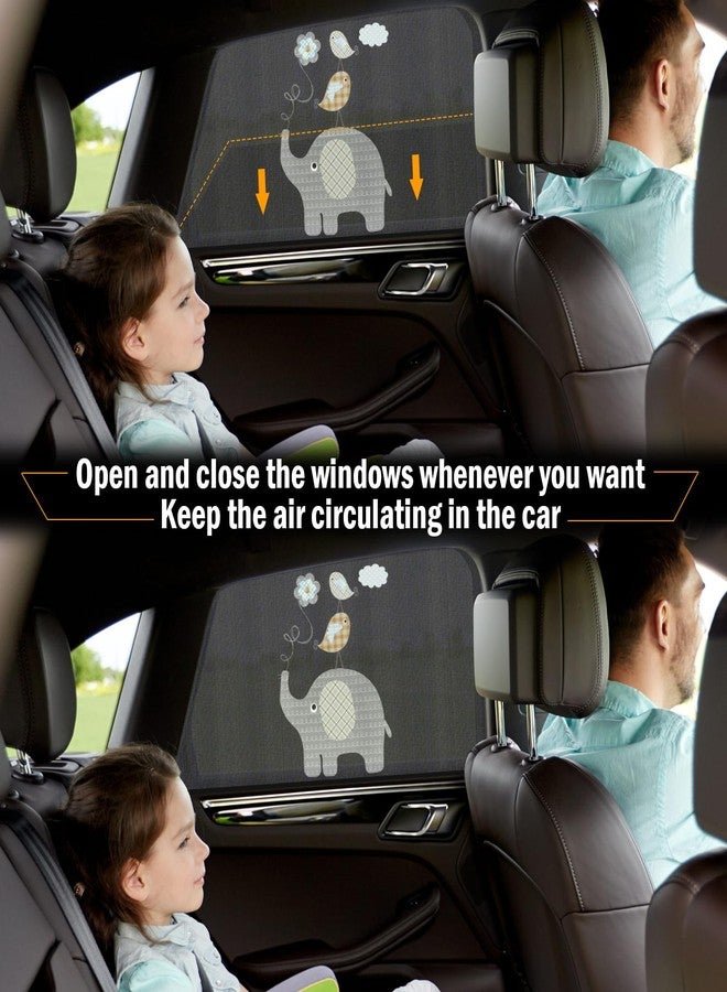 Pakoo Car Window Shade for Baby, UV Protection Breathable Mesh Baby Window Covers, Universal Fit Stretchable Sun Shades, Keep Car Interior Cool and Comfortable for Toddler Kids Children (2 Pack) - Image 5