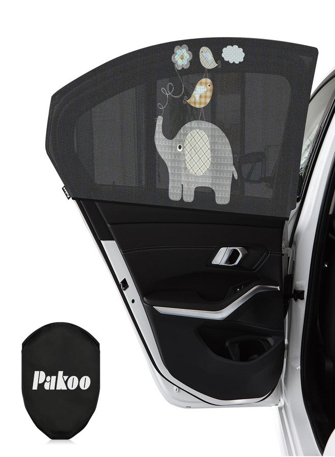 Pakoo Car Window Shade for Baby, UV Protection Breathable Mesh Baby Window Covers, Universal Fit Stretchable Sun Shades, Keep Car Interior Cool and Comfortable for Toddler Kids Children (2 Pack) - Image 1