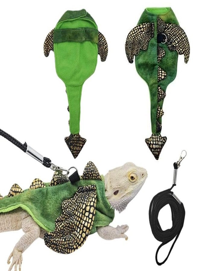 HOKABLE Bearded Dragon Harness Leash Set, Dinosaur Cosplay Halloween Pet Costume for Bearded Dragon Reptiles (Small) - Image 1