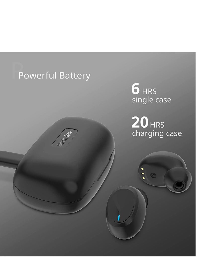 Blackview AirBuds 1 Wireless Earbuds, Bluetooth Earphones 5.0 True Wireless Stereo In Ear Headphones IPX7 Waterproof, Immersive Bass Sound Wireless Earphones for Sport