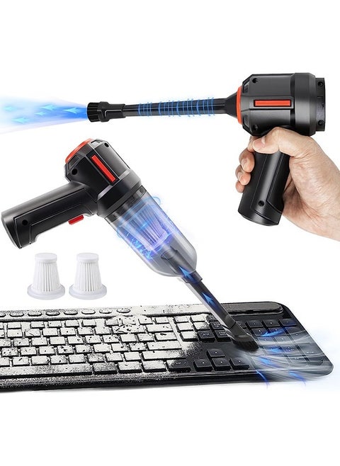 Compressed Air Duster & Mini Vacuum Keyboard Cleaner 3-in-1, New Generation Canned Air Spray, Portable Electric Air Can, Cordless Blower Computer Cleaning Kit