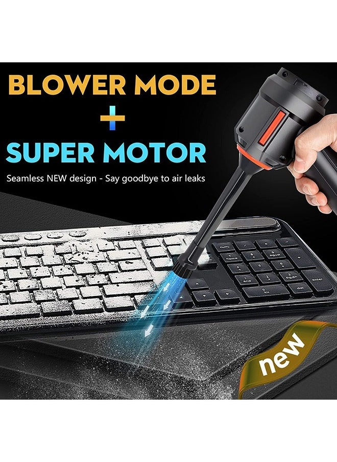 Compressed Air Duster & Mini Vacuum Keyboard Cleaner 3-in-1, New Generation Canned Air Spray, Portable Electric Air Can, Cordless Blower Computer Cleaning Kit