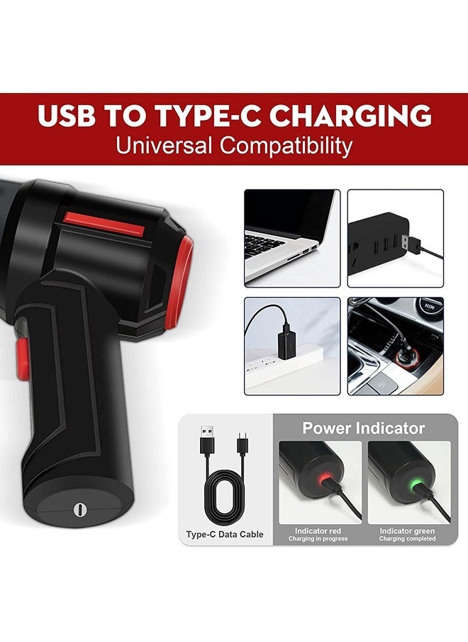 Compressed Air Duster & Mini Vacuum Keyboard Cleaner 3-in-1, New Generation Canned Air Spray, Portable Electric Air Can, Cordless Blower Computer Cleaning Kit