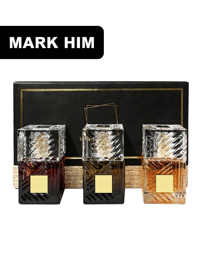 مارك له طقم عطور فاخر مكون من 3 قطع – عطر أو دو بارفان طويل الثبات للرجال والنساء، هدية عطرية فاخرة له ولها، 3 عطور فاخرة للجنسين (3×30 مل) - Image 1