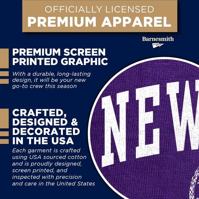 Barnesmith New York University NYU Violets Adult Unisex Crewneck Sweatshirt, Heritage, Violet, Small - Image 4