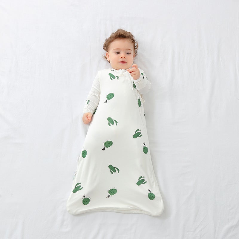 Sleeping bag spring and summer baby bamboo fiber one-piece pajamas children''s anti-startle boys and girls baby kick-proof four-season Universal - Image 4