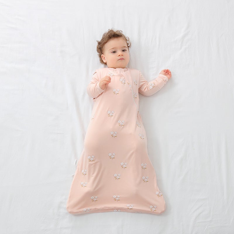 Sleeping bag spring and summer baby bamboo fiber one-piece pajamas children''s anti-startle boys and girls baby kick-proof four-season Universal - Image 3
