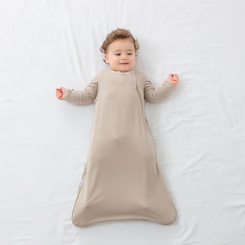 Sleeping bag spring and summer baby bamboo fiber one-piece pajamas children''s anti-startle boys and girls baby kick-proof four-season Universal - Image 5
