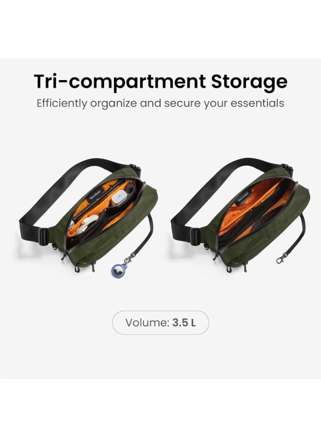 Tomtoc حقيبة سلاينغ صديقة للبيئة Aviator-T35 سعة 3.5 لتر مع حماية من RFID – حقيبة صدر مقاومة للماء للرجال والنساء، خفيفة الوزن للاستخدام اليومي والسفر - Image 4