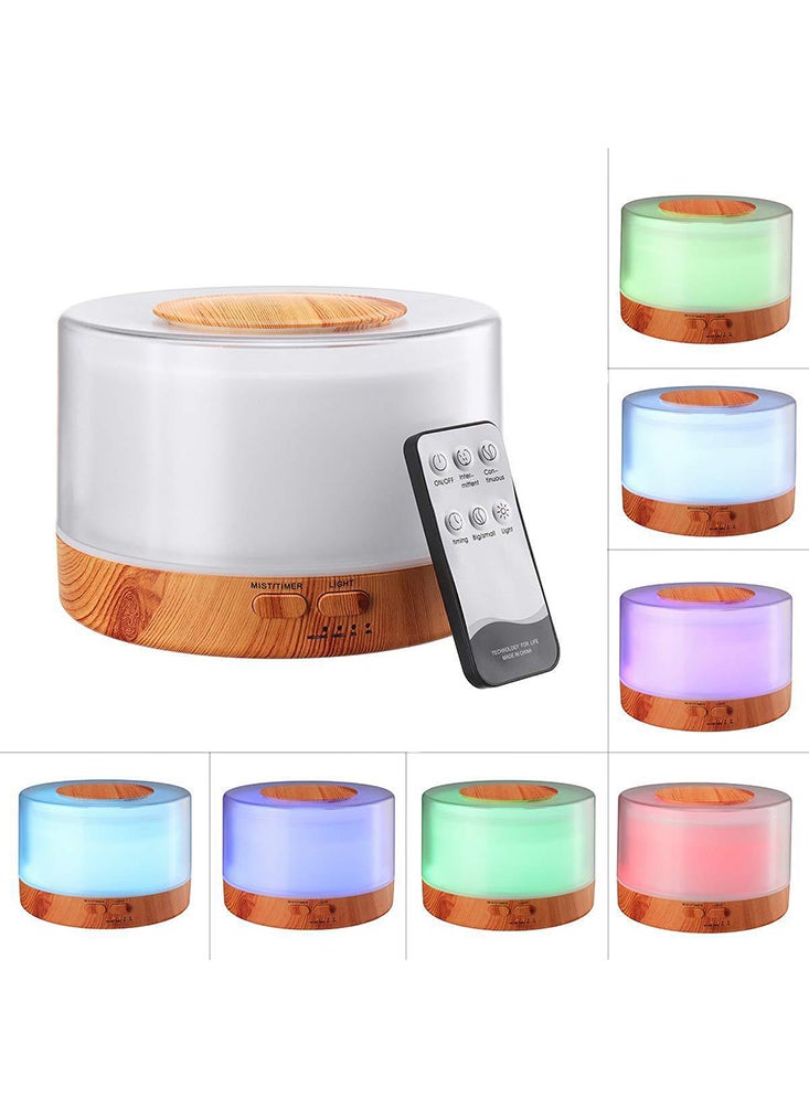 Perfii 500ml Ultrasonic Aromas Diffuser with LED Lampshade and Remote Control  - Image 1