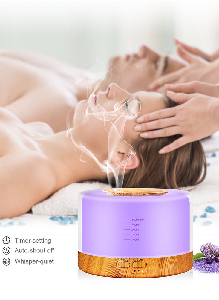 Perfii 500ml Ultrasonic Aromas Diffuser with LED Lampshade and Remote Control  - Image 3